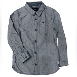 Scotch & Soda Boys Clean Check Button Down Shirt Blue Check NWT $86